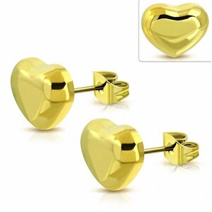 Piercing Street Paire Boucles d'oreille acier inoxydable dore coeur brillant - Dore