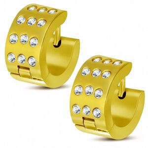 Piercing Street Paire boucles d'oreilles anneaux dore avec strass 7 mm - Dore