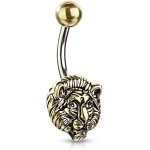 Piercing Street Piercing nombril dore lion tribal - Dore