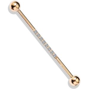 Piercing Street Piercing industriel oreille en acier rose ligne de strass blanc - Or Rose