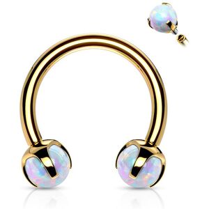 Piercing Street Piercing fer a cheval dore opale synthetique blanc (oreille, daith, septum) - Dore