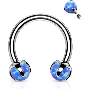 Piercing Street Piercing fer a cheval opale synthetique bleu (oreille, daith, septum) - Argente