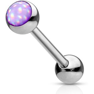 Piercing Street Piercing langue acier pierre lumineuse violet - Argente