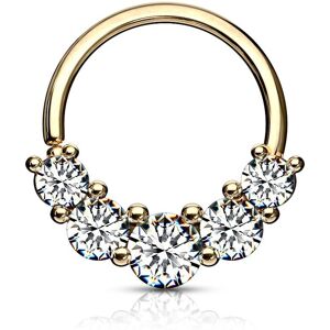 Piercing Street Piercing septum pliable dore cinq strass - Dore