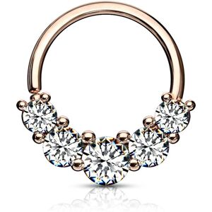 Piercing Street Piercing septum pliable rose cinq strass - Or Rose