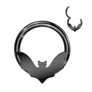 Piercing Street Piercing anneau clicker noir chauve-souris (oreille, daith, septum) - Noir