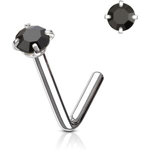 Piercing Street Piercing nez tige L pierre ronde griffes noir - Argente