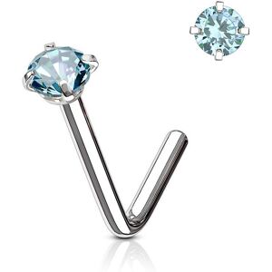 Piercing Street Piercing nez tige L pierre ronde griffes turquoise - Argente