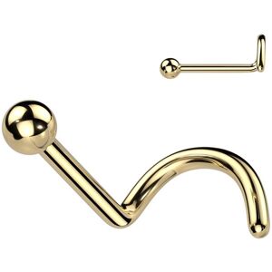 Piercing Street Piercing nez titane dore tige tire-bouchon boule - Dore