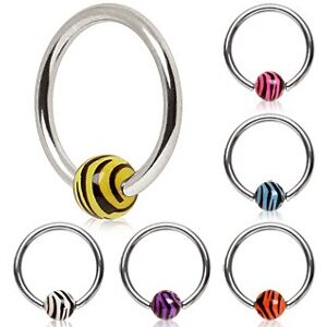 Piercing Street Piercing oreille anneau boule Zebre - Argente