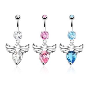 Piercing Street Piercing nombril ailes d'ange gemme - Argente