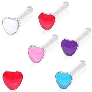 Piercing Street Piercing nez tige droite coeur epoxy -