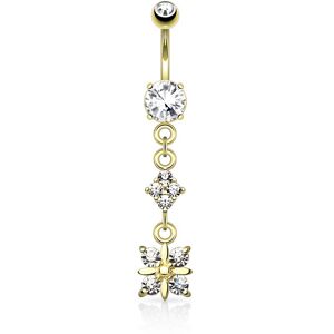 Piercing Street Piercing nombril plaque or pendentif quadrant - Dore