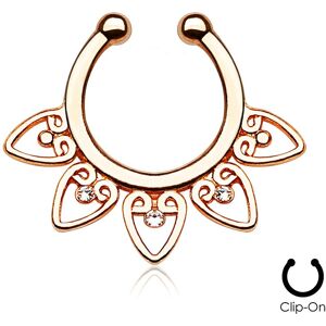 Piercing Street Faux piercing septum eventail tribal gemmes -