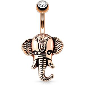 Piercing Street Piercing nombril elephant or rose - Or Rose