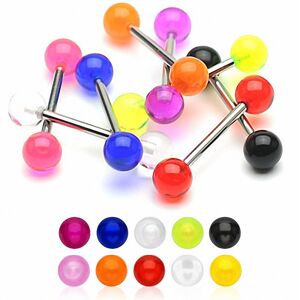 Piercing Street Piercing langue boules acrylique - Multicolore