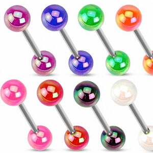 Piercing Street Piercing Langue Boules Acrylique Metalliques - Multicolore