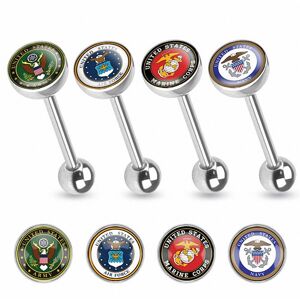 Piercing Street Piercing langue logo militaire USA - Argente