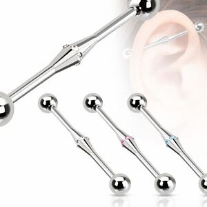 Piercing Street Piercing industriel oreille bombe gemmes - Argente