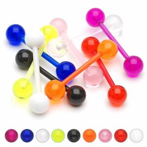 Piercing Street Lot de 8 piercing langue Bioflex billes UV - Multicolore