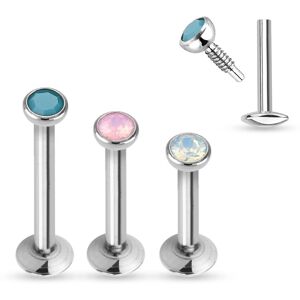 Piercing Street Piercing oreille labret pierre opale - Argente