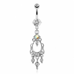 Piercing Street Piercing nombril chandelier gemmes - Argente