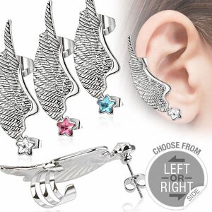 Piercing Street Boucle d'oreille aile d'ange etoile -