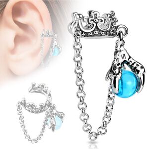 Piercing Street Faux piercing oreille couronne boule de cristal - Argente