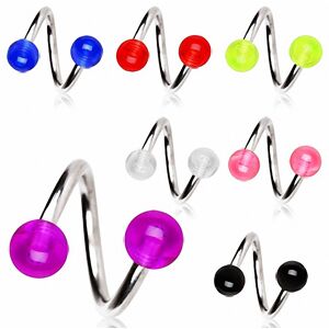 Piercing Street Piercing oreille spirale boules acrylique -