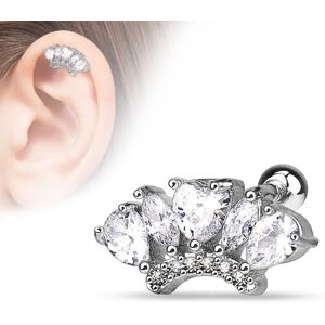 Piercing Street Piercing oreille cartilage eventail de strass - Argente