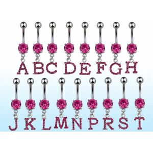 Piercing Street Piercing nombril Initiale Gemme Rose - Argente