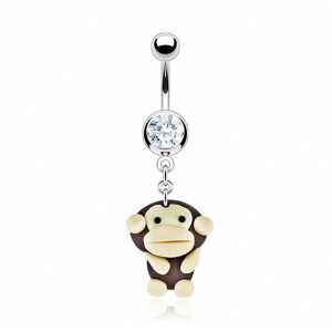 Piercing Street Piercing nombril Pendentif Singe en argile - Argente