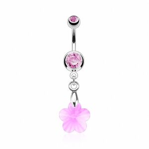 Piercing Street Piercing nombril Crystal Prisme Fleur - Argente