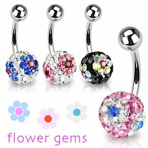 Piercing Street Piercing nombril Crystal Ferido Fleurs - Argente