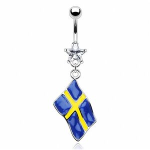 Piercing Street Piercing nombril Drapeau Suede - Argente