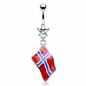 Piercing Street Piercing nombril Drapeau Norvege - Argente