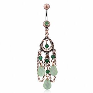 Piercing Street Piercing nombril vintage jade - Argente