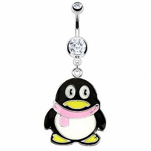 Piercing Street Piercing nombril pingouin echarpe - Argente