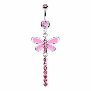 Piercing Street Piercing nombril libellule gemmes - Argente