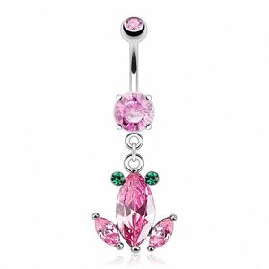 Piercing Street Piercing nombril grenouille crystal - Argente