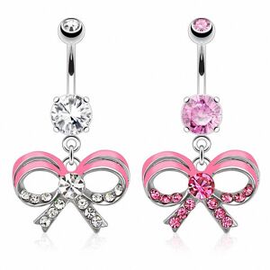 Piercing Street Piercing nombril ruban rose - Argente