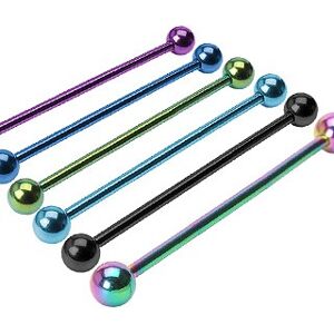 Piercing Street Piercing oreille industriel en titane anodise - Multicolore