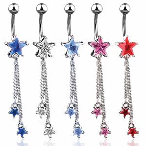 Piercing Street Piercing nombril etoile chaines - Argente