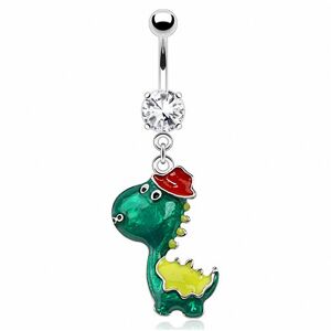 Piercing Street Piercing nombril dinosaure chapeau - Argente