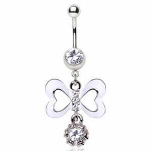 Piercing Street Piercing nombril noeud coeurs - Argente