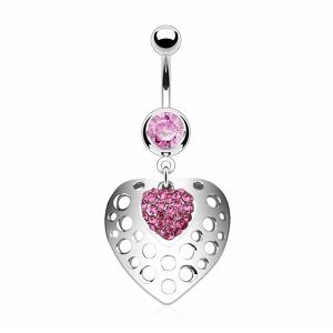 Piercing Street Piercing nombril bouclier coeur - Argente