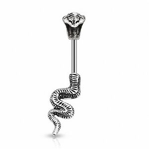 Piercing Street Piercing nombril serpent cobra - Argente