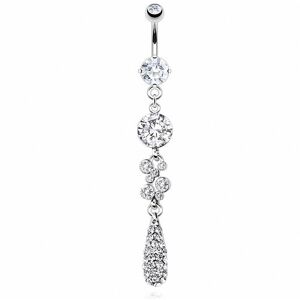 Piercing Street Piercing nombril goutte strass - Argente