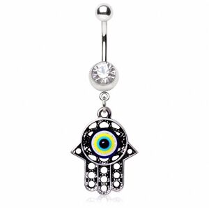 Piercing Street Piercing nombril main de fatma amulette - Argente