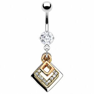 Piercing Street Piercing nombril triple ton rectangulaire - Argente